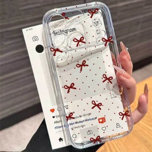Korean Polka Dots Bow Y2K Phone Case