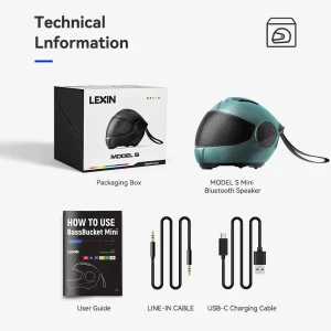LEXIN Model-S Portable Bluetooth Speaker,Helmet
