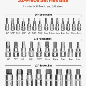 Hex Bit Socket Set 32-Piece Alloy Steel