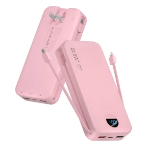 20000mAh Power Bank with Built-in AC Dual Cables