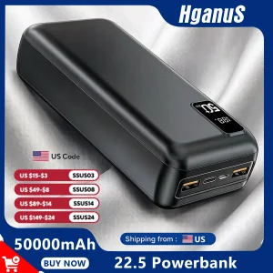 Hganus 50000mAh Powerbank 22.5W Fast Charge