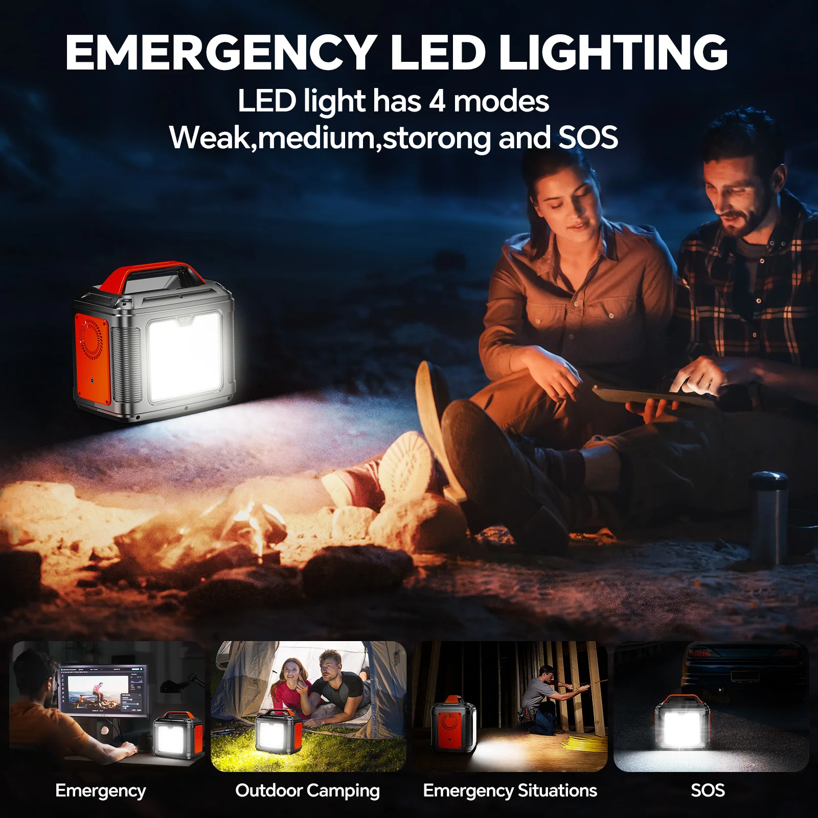 300W Portable Power Station, 80000mAh Camping Solar Generator - Image 5