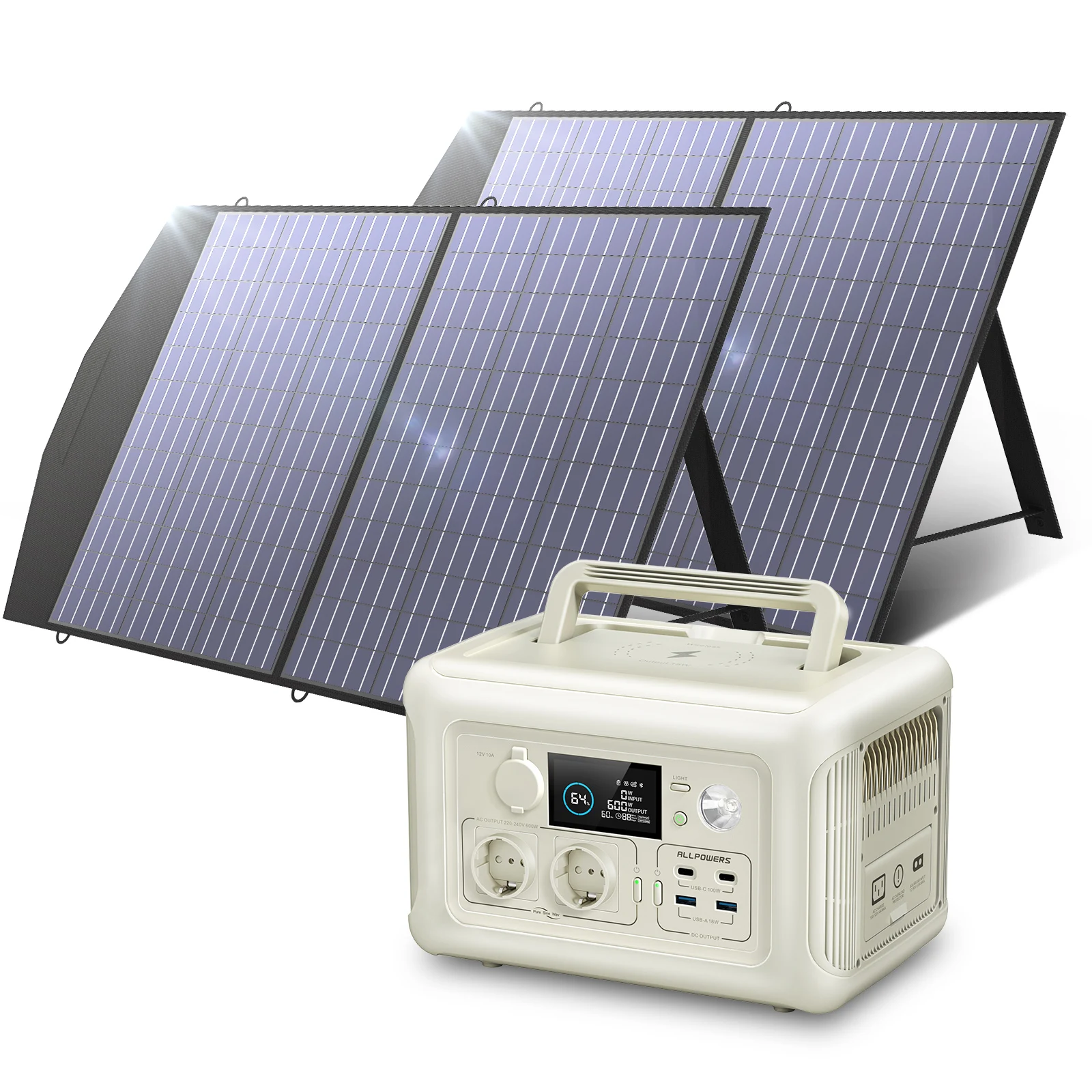 ALLPOWERS Solar Panel kit 100W 140W 200W Portable Solar Charger - Image 1