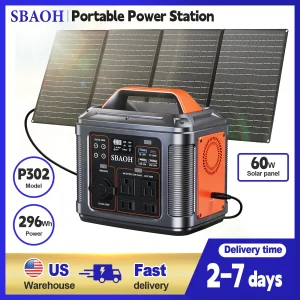 300W Portable Power Station, 80000mAh Camping Solar Generator