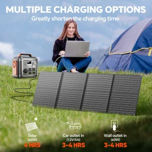 300W Portable Power Station, 80000mAh Camping Solar Generator - Thumbnail Image 2