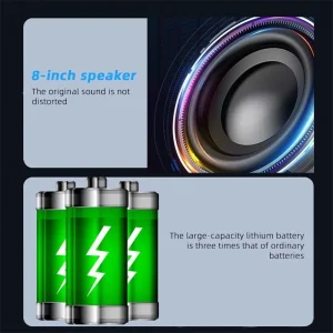 1100W Portable Bluetooth Party Speaker 8' Subwoofer - Thumbnail Image 3