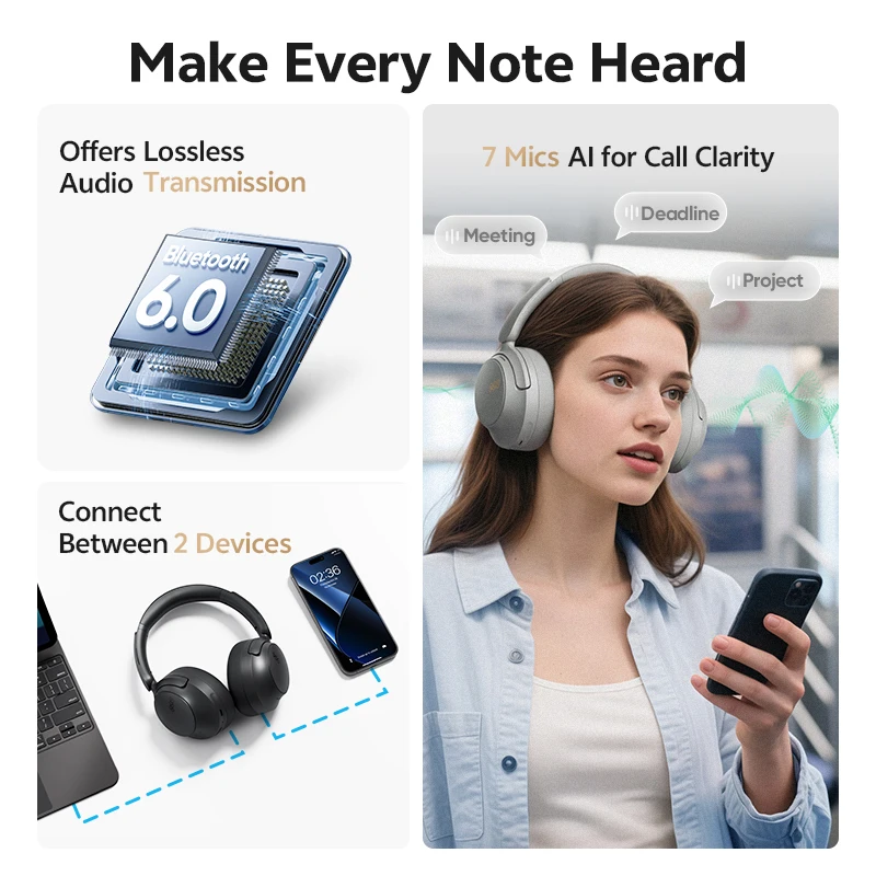 QCY H3S Over Ear Headphone - Image 7